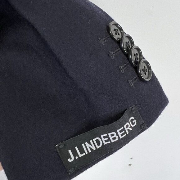 NWOT J.Lindeberg Wolger Compact Melton Wool Coat JL Navy - Picture 6 of 8